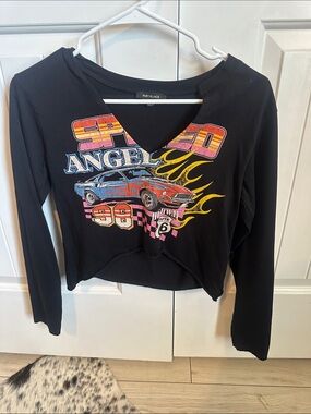Ruby & Lace Black 'Speed Angel' Graphic Crop Top